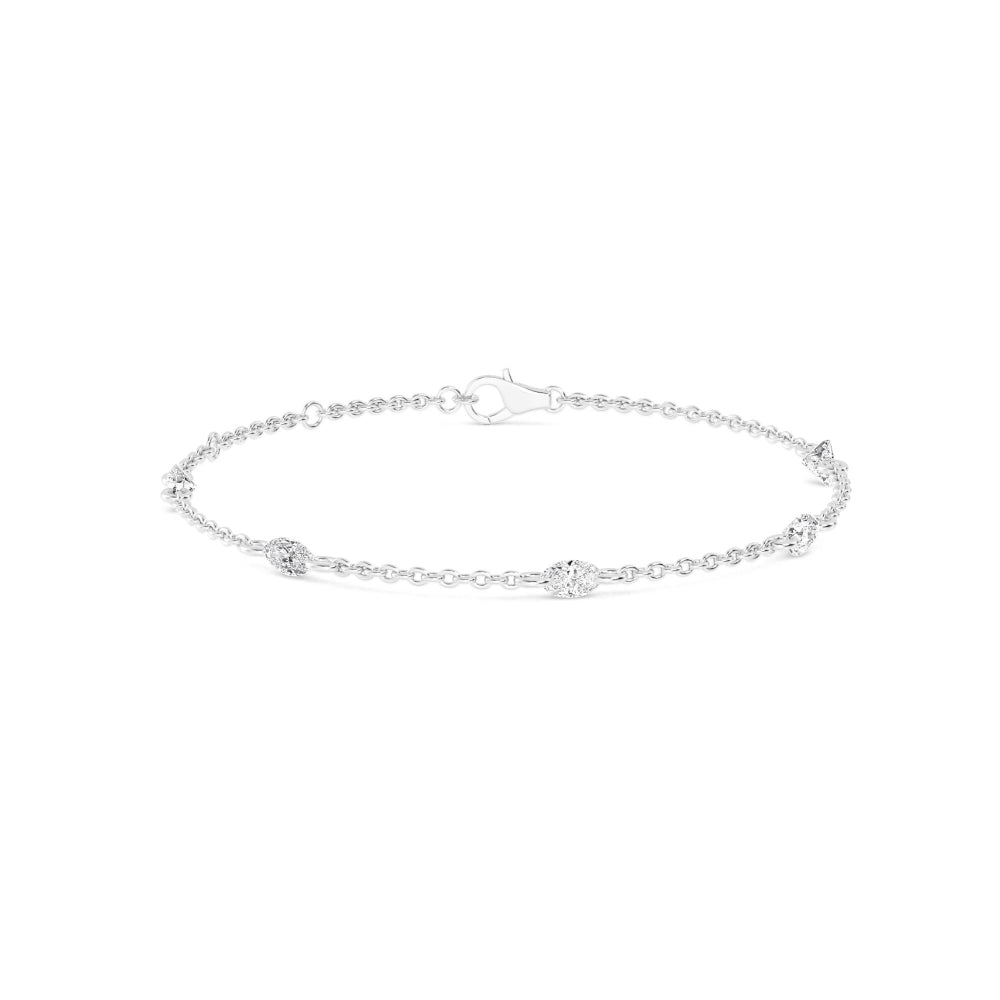 Oval Floating Diamond Station Bracelet