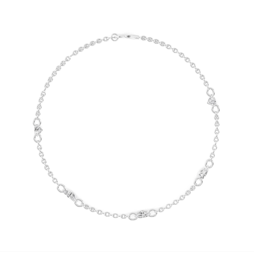 Oval Floating Diamond Station Bracelet