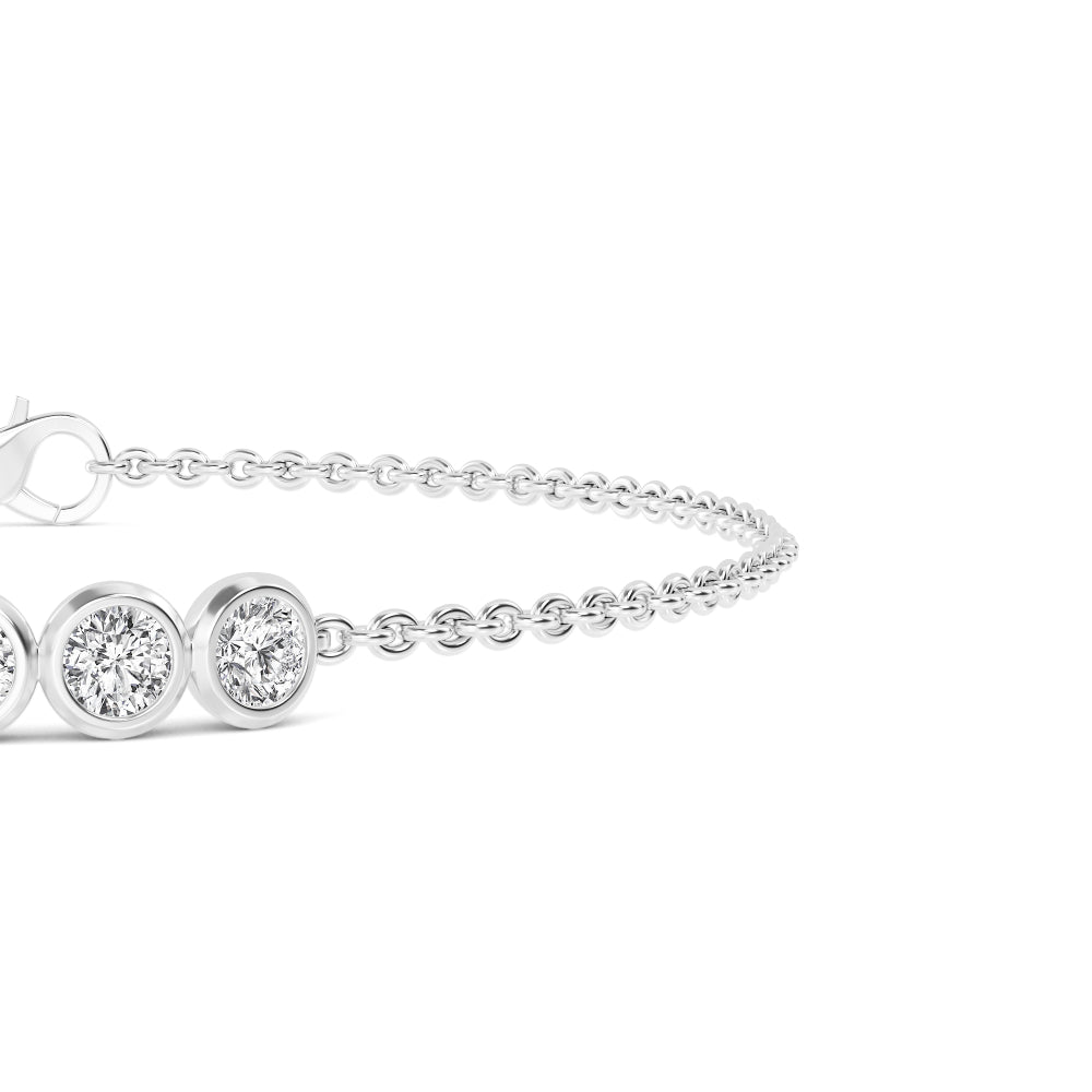 5 Round Bezel Diamond Station Bracelet