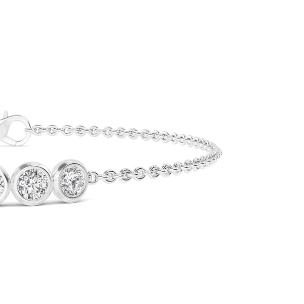 5 Round Bezel Diamond Station Bracelet