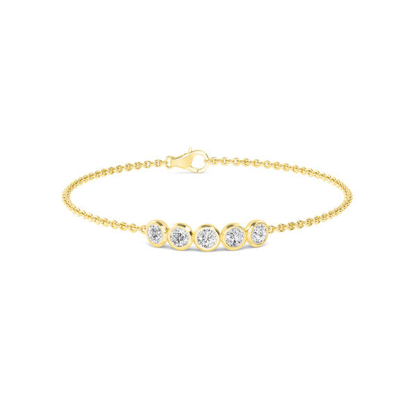 5 Round Bezel Diamond Station Bracelet