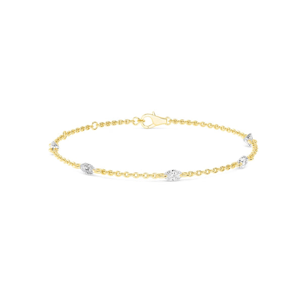 Oval Floating Diamond Station Bracelet