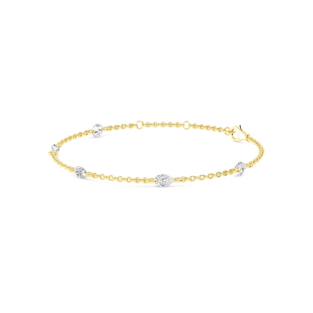 Oval Floating Diamond Station Bracelet