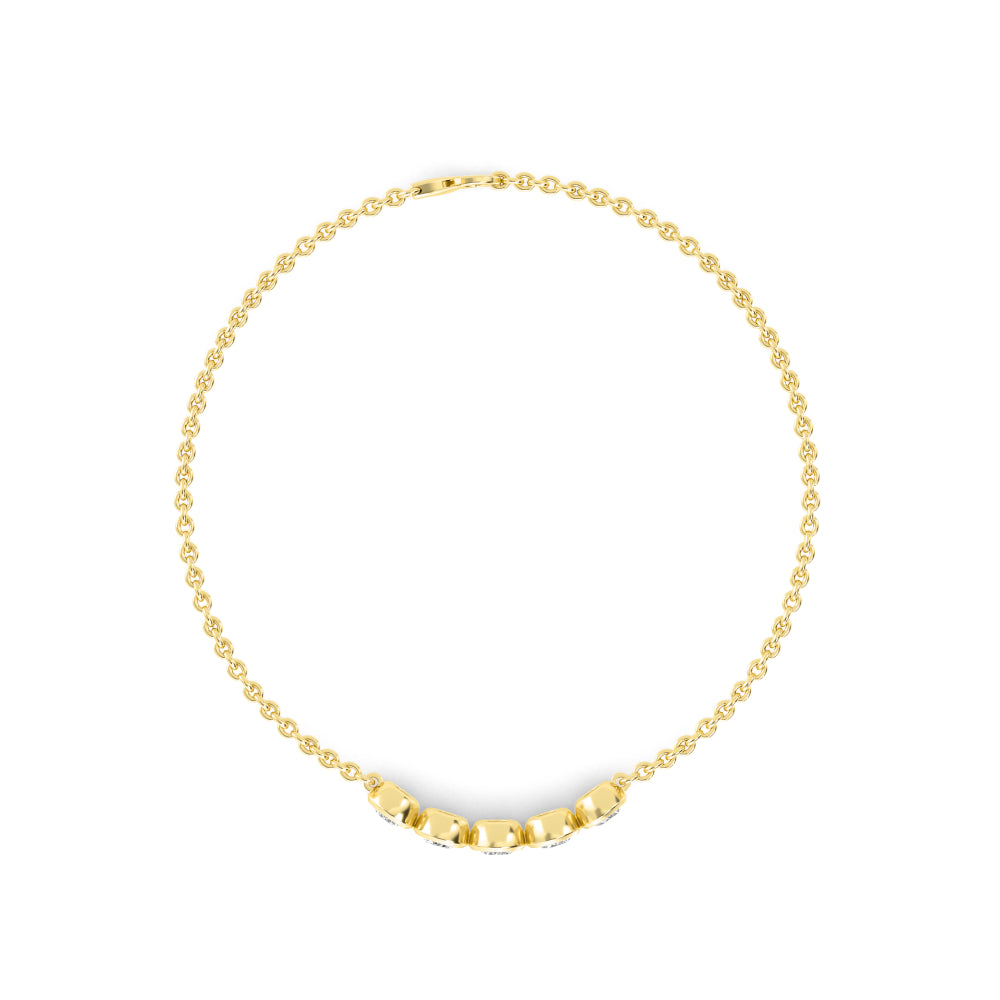 5 Round Bezel Diamond Station Bracelet