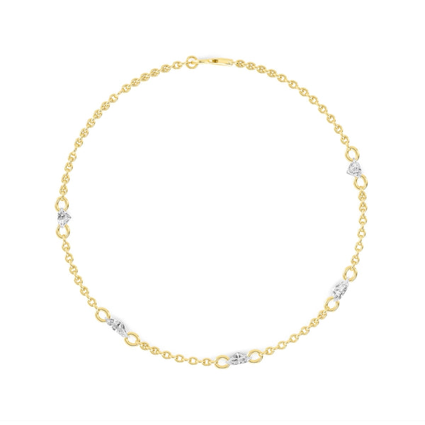 Oval Floating Diamond Station Bracelet