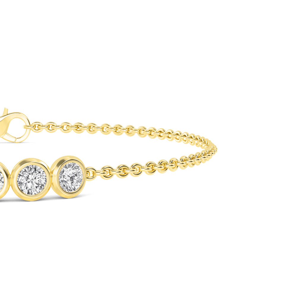 5 Round Bezel Diamond Station Bracelet
