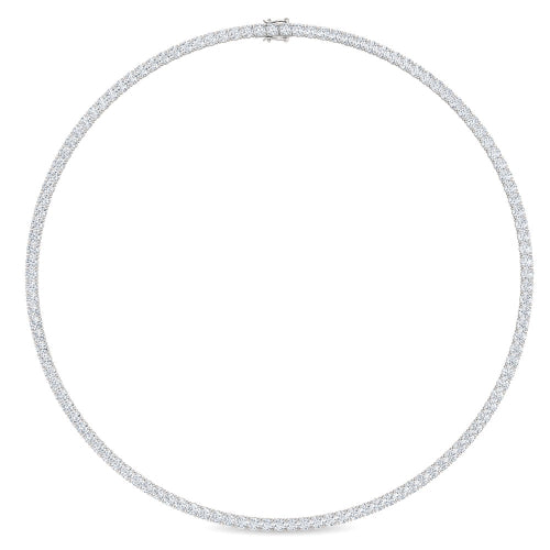 Classic Round Diamond Tennis Necklace