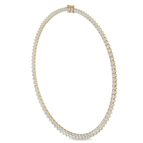 Round Diamond Graduated Tennis Necklace