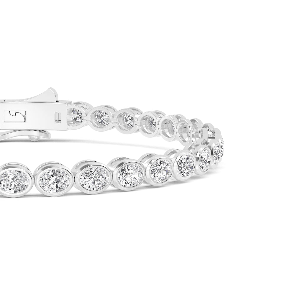 Oval Diamond Bezel Tennis Bracelet