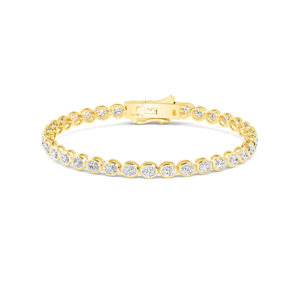 Oval Diamond Bezel Tennis Bracelet