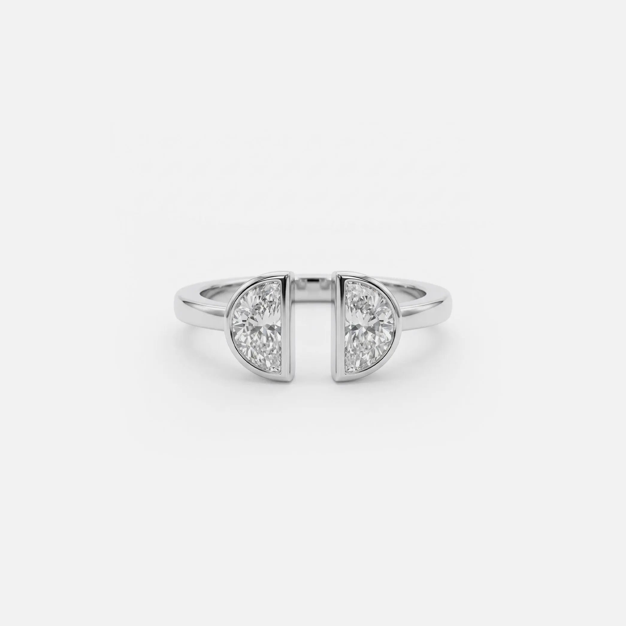 Lab Grown Diamond The Lune Ring in White Gold | JAUR