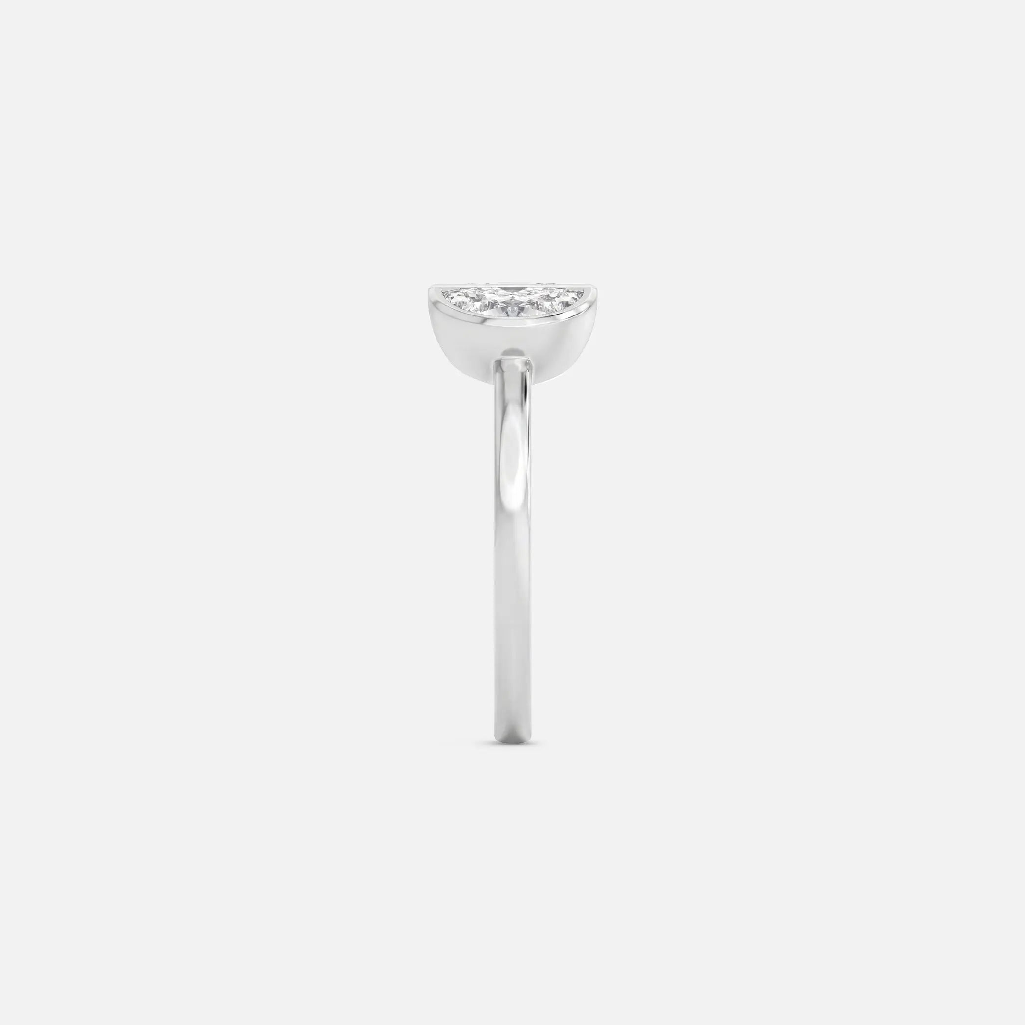 Lab Grown Diamond The Lune Ring in White Gold – View 4 | JAUR