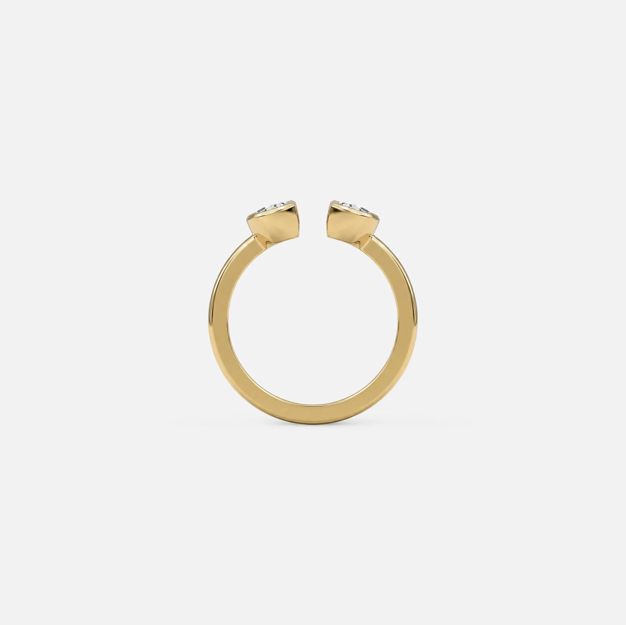 Lab Grown Diamond The Lune Ring in Yellow Gold – View 5 | JAUR