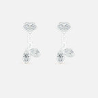 Lab Grown Diamond Marquise and Pear Jacket - Marquise in White Gold – Pair View | JAUR