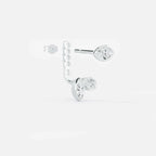 Lab Grown Diamond Marquise and Pear Jacket - Marquise in White Gold – Pair View | JAUR