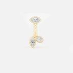 Lab Grown Diamond Marquise and Pear Jacket - Marquise in Yellow Gold – Front View | JAUR