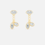 Lab Grown Diamond Marquise and Pear Jacket - Marquise in Yellow Gold – Pair View | JAUR