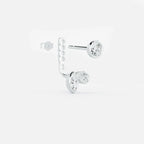 Lab Grown Diamond Marquise and Pear Jacket - Round in White Gold – Pair View | JAUR
