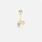 Lab Grown Diamond Marquise and Pear Jacket - Round in Yellow Gold – Front View | JAUR