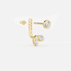 Lab Grown Diamond Marquise and Pear Jacket - Round in Yellow Gold – View 4 | JAUR