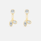 Lab Grown Diamond Marquise and Pear Jacket - Round in Yellow Gold – Pair View | JAUR