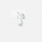 Lab Grown Diamond Marquise Arch Diamond Hoop in White Gold – Front View | JAUR