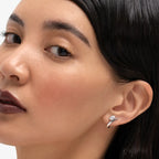 Lab Grown Diamond Marquise Arch Diamond Hoop in White Gold – Side View | JAUR