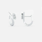 Lab Grown Diamond Marquise Arch Diamond Hoop in White Gold – Pair View | JAUR