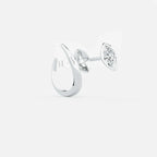 Lab Grown Diamond Marquise Arch Diamond Hoop in White Gold – Pair View | JAUR