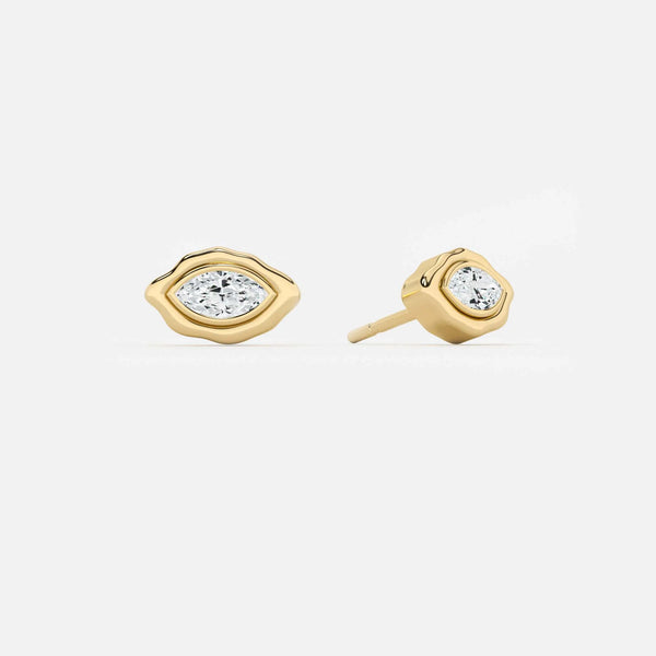 Lab Grown Diamond Marquise Curved Organic in Yellow Gold – View 5 | JAUR