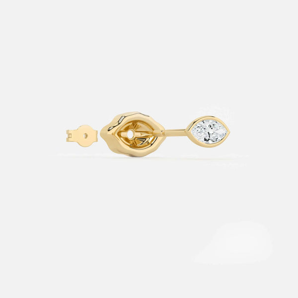 Lab Grown Diamond Marquise Curved Organic in Yellow Gold – View 4 | JAUR