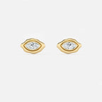 Lab Grown Diamond Marquise Curved Organic in Yellow Gold – Front View | JAUR