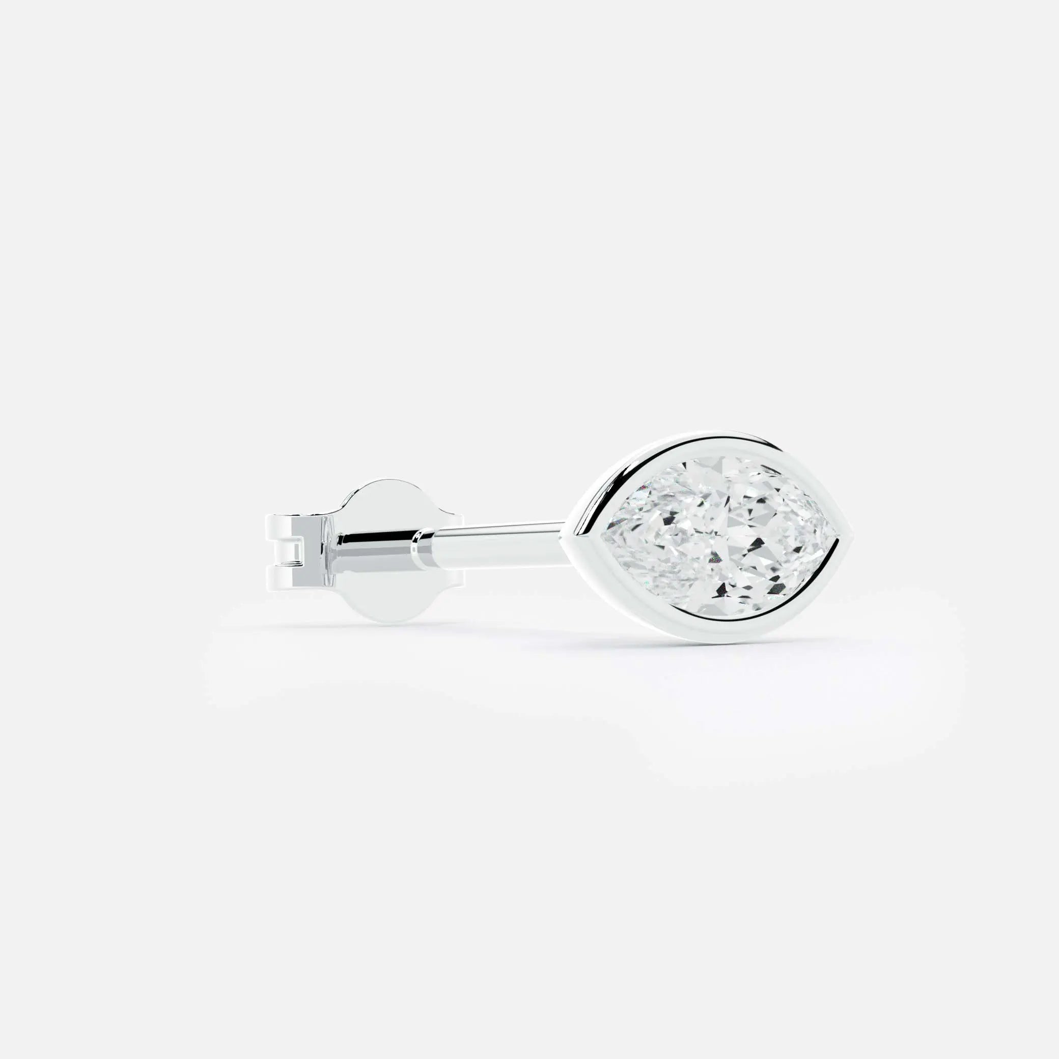 Lab Grown Diamond Marquise Diamond Stud in White Gold – View 4 | JAUR