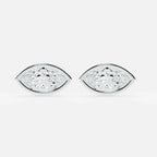 Lab Grown Diamond Marquise Diamond Stud in White Gold – Pair View | JAUR