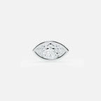 Lab Grown Diamond Marquise Diamond Stud in White Gold – Front View | JAUR