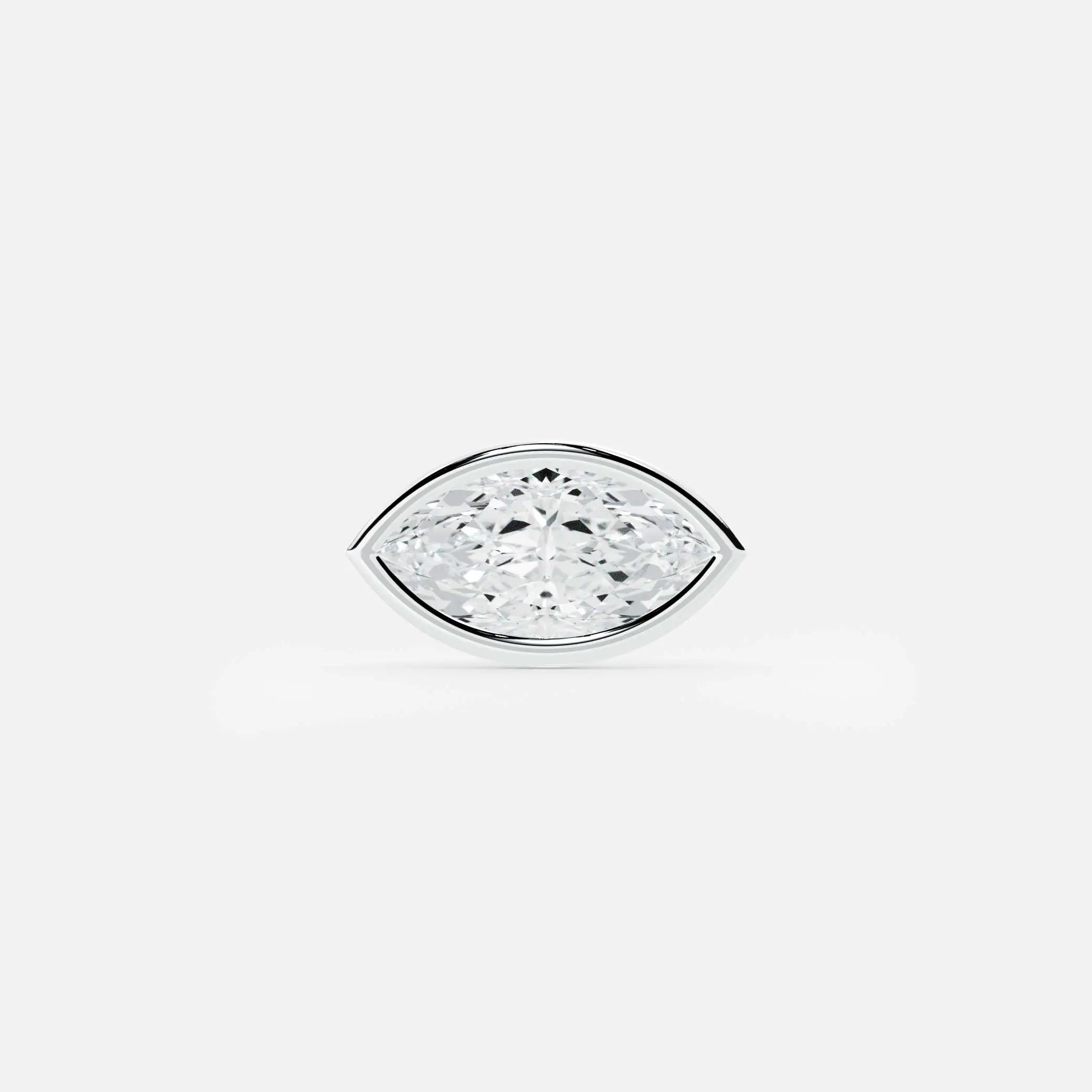 Lab Grown Diamond Marquise Diamond Stud in White Gold – Front View | JAUR