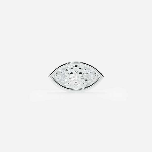 Lab Grown Diamond Marquise Diamond Stud in White Gold – Front View | JAUR