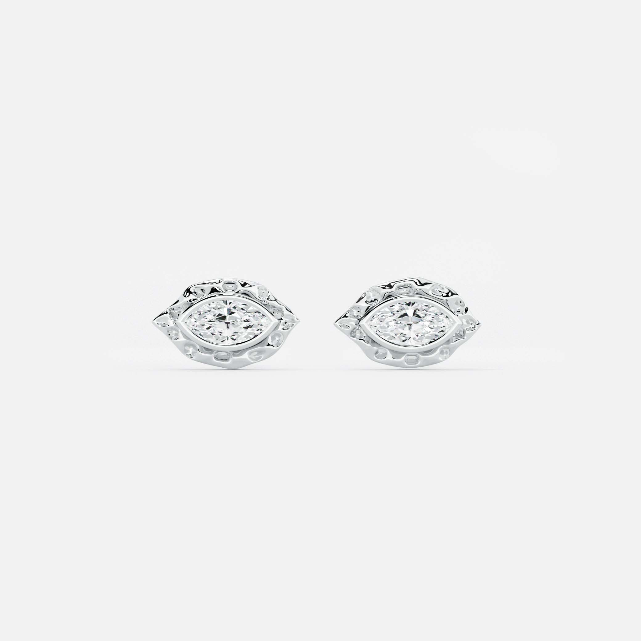 Marquise Textured Organic Earring