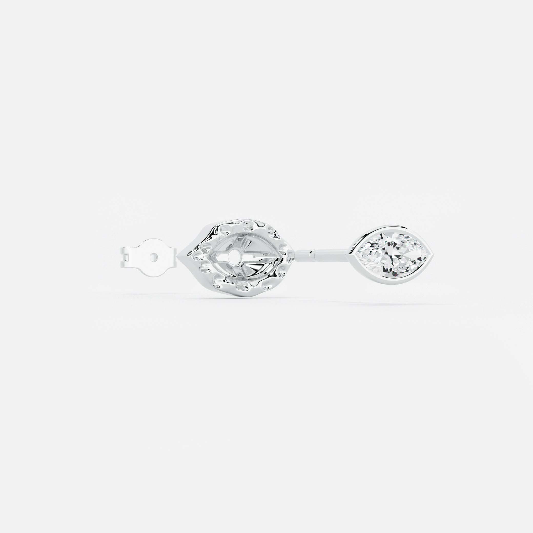 Marquise Textured Organic Earring