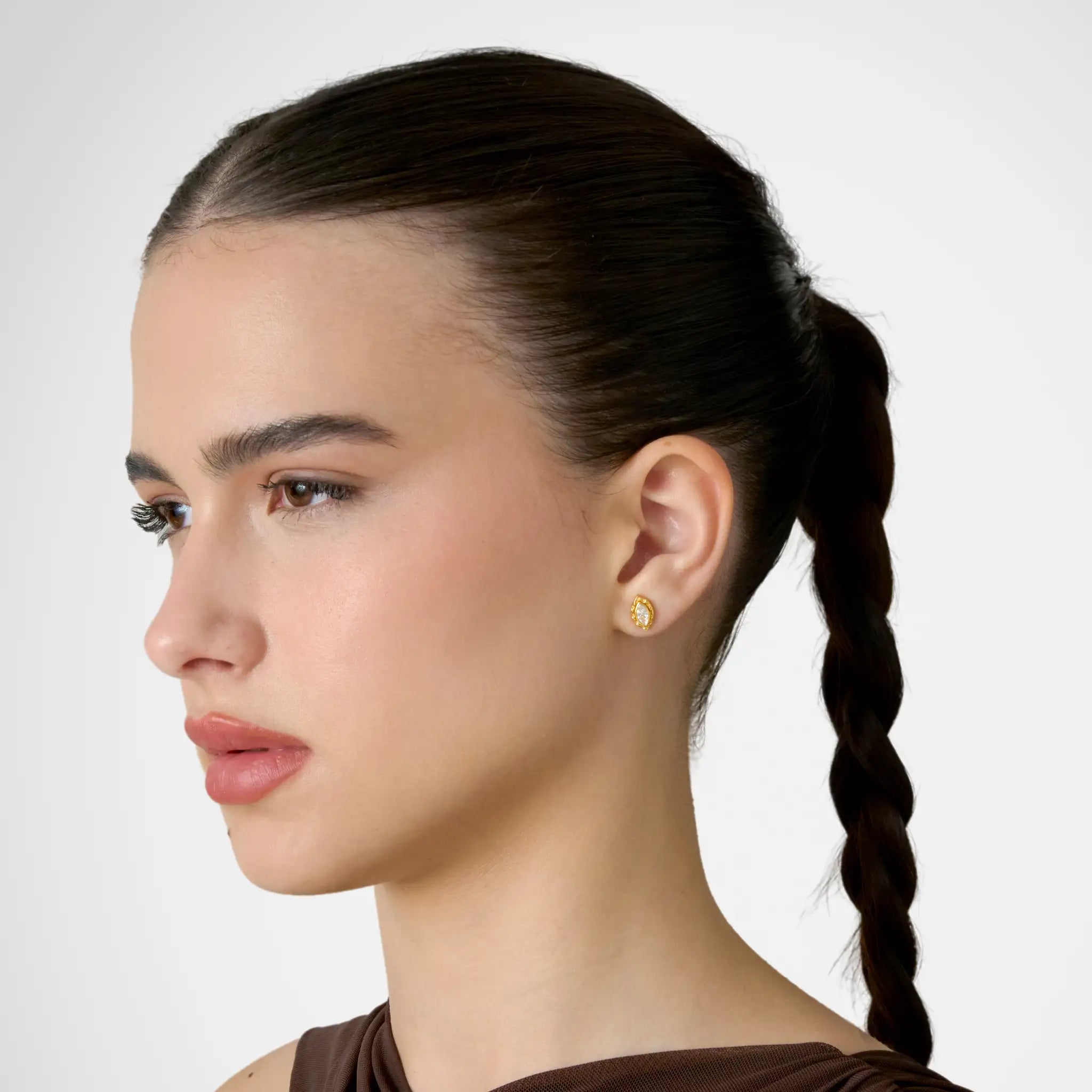 Marquise Textured Organic Earring