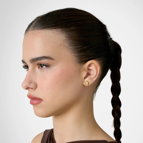 Marquise Textured Organic Earring