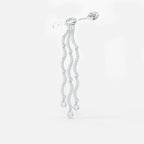 Lab Grown Diamond Wave Cascade Drop Earrings - Marquise Base in White Gold – Pair View | JAUR