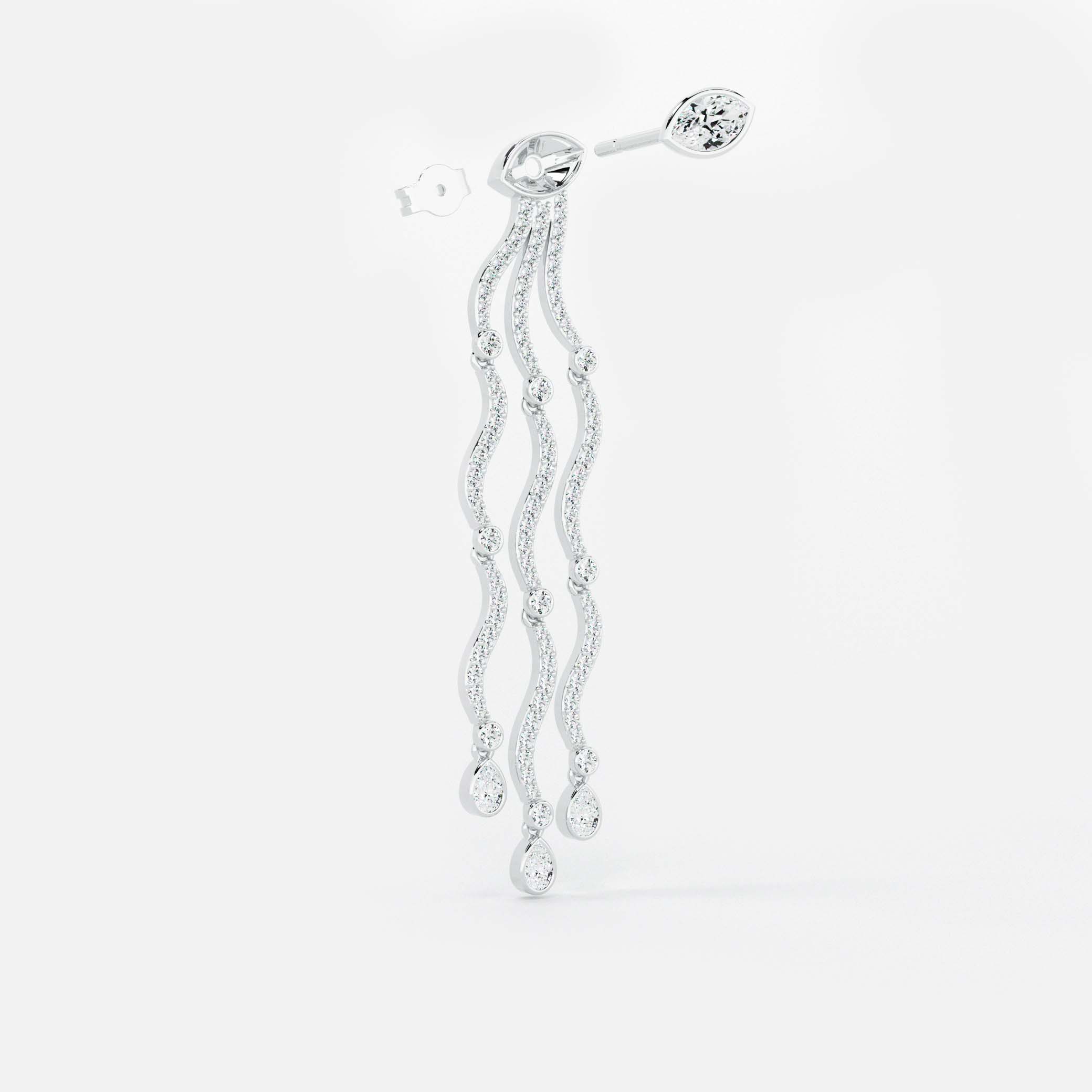 Wave Cascade Drop Earrings - Marquise Base