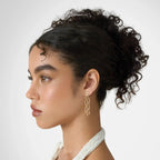 Lab Grown Diamond Wave Cascade Drop Earrings - Marquise Base in Yellow Gold – Pair View | JAUR