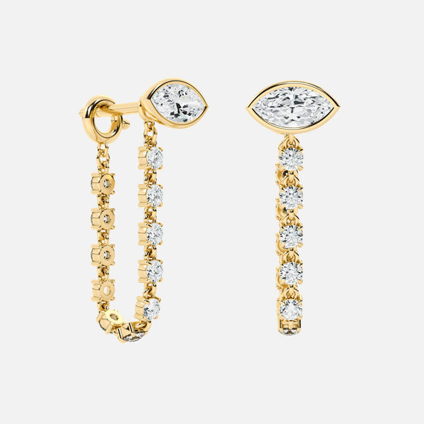 Midi Diamond Dangle Earring - Marquise Base