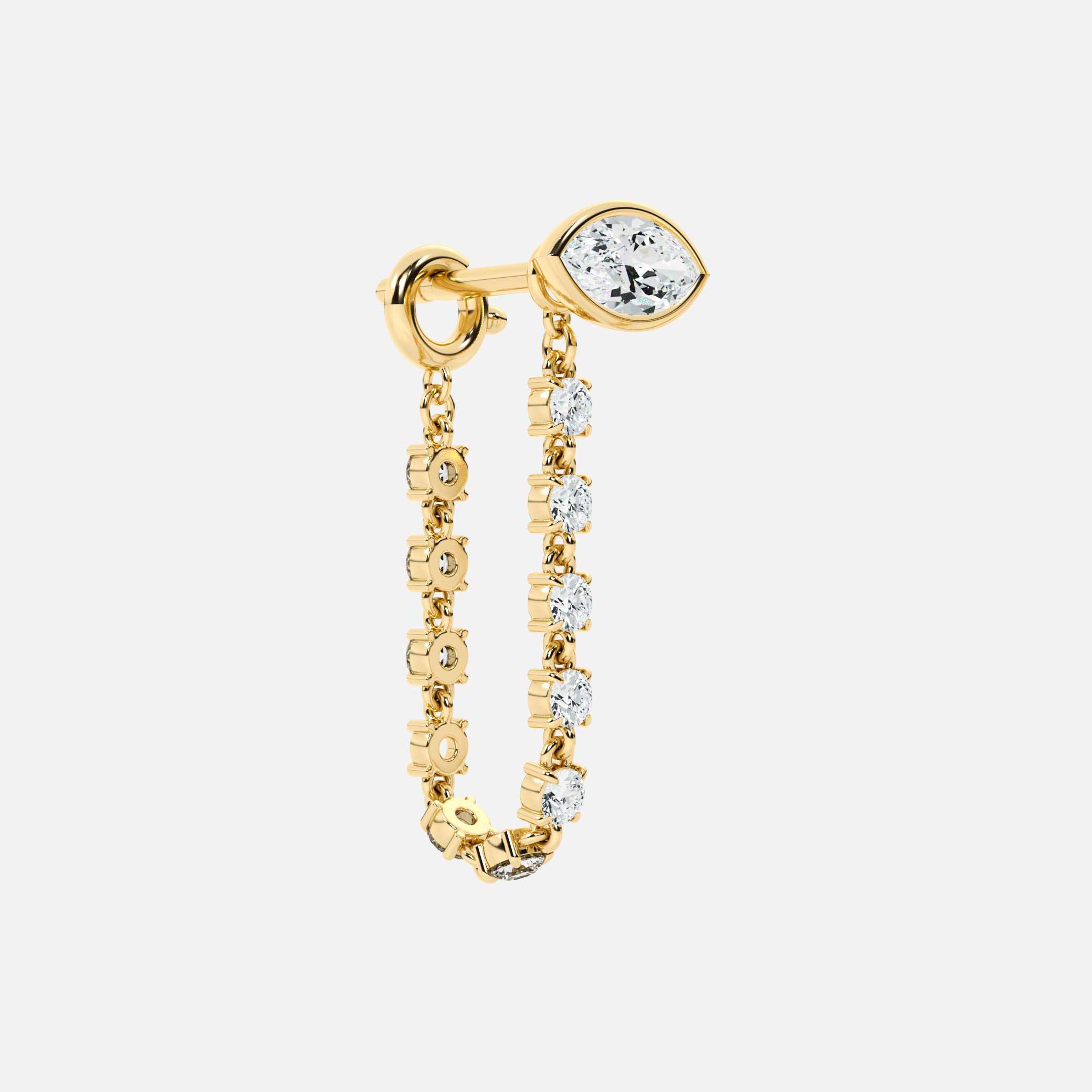 Midi Diamond Dangle Earring - Marquise Base