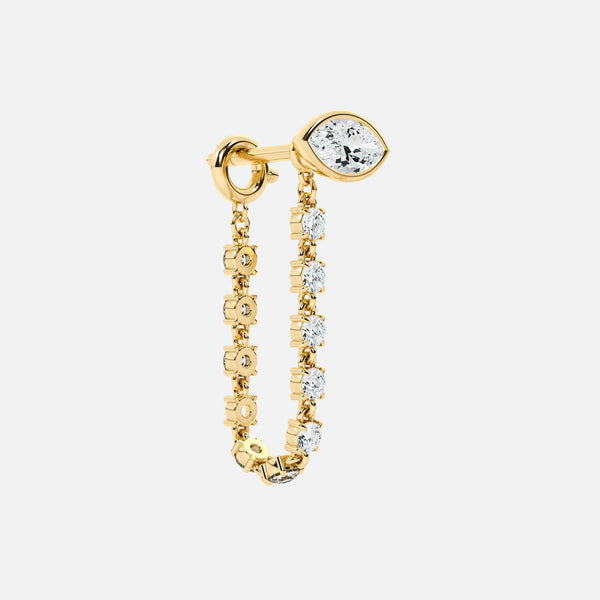 Midi Diamond Dangle Earring - Marquise Base
