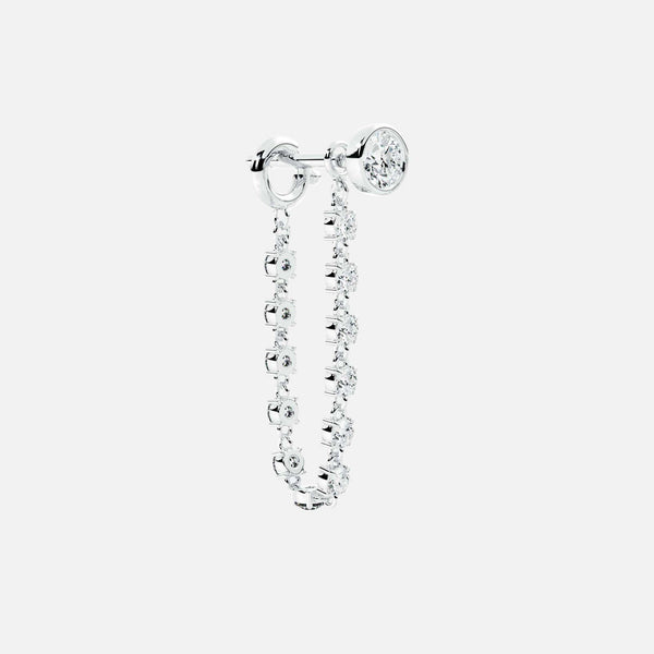 Midi Diamond Dangle Earring - Round Base