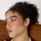 Lab Grown Diamond Mini Diamond Dangle Earring - Marquise Base in Yellow Gold – View 3 | JAUR