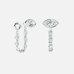 Lab Grown Diamond Mini Diamond Dangle Earring - Marquise Base in White Gold – View 4 | JAUR